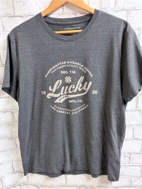 Lucky Brand Charcoal Gray Short Sleeve Graphic Tee